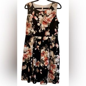 1X Gilli Black Floral Cocktail Dress